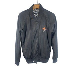 Hotel 1171 Birds of Paradise - Paradise Hotel Shiny Bomber Black Jacket Men's XS